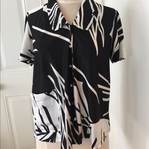 Vintage black and white top. Fits like a S